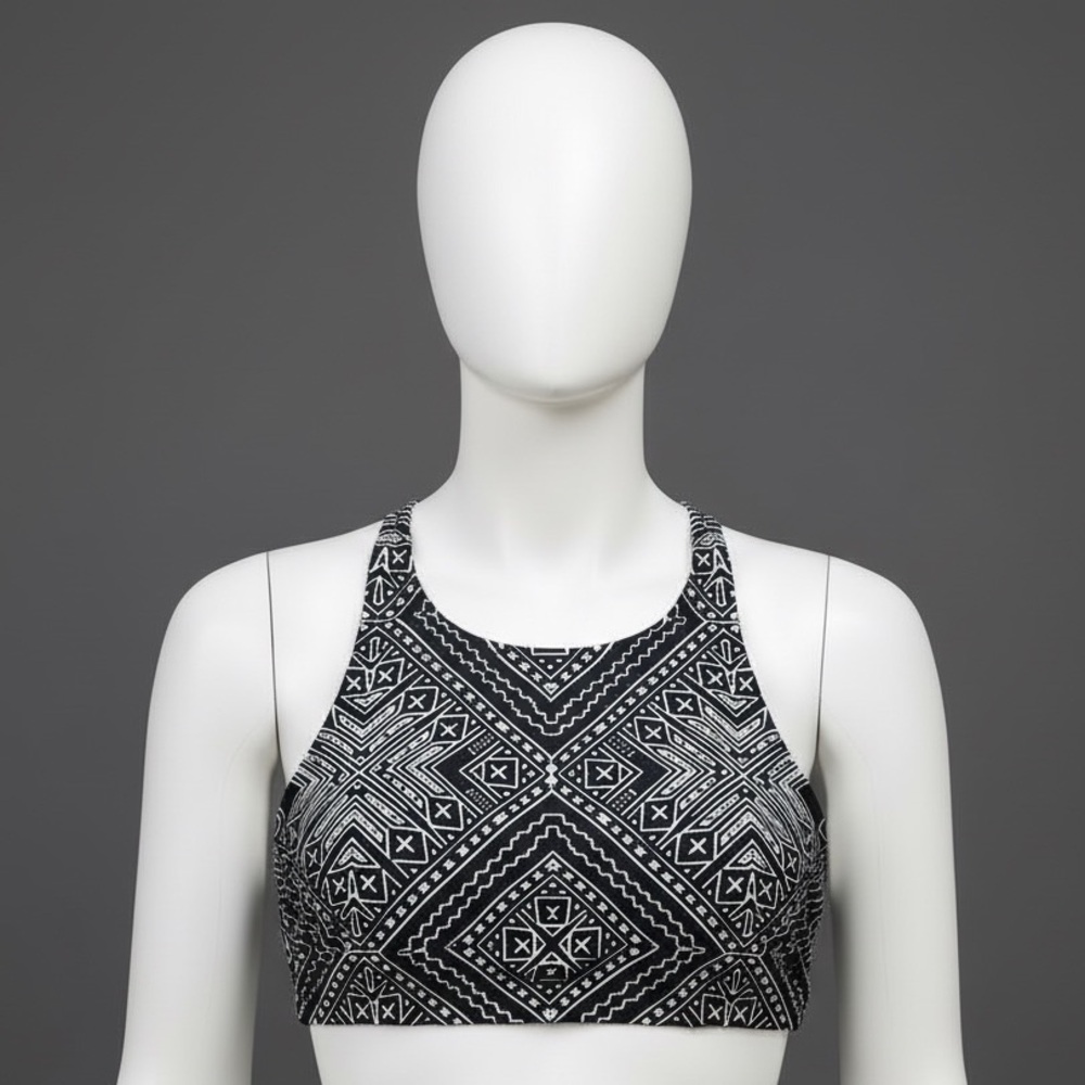 Ava & Viv Geometric Black and White Bikini Top Size 18W